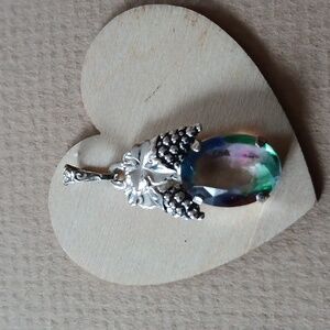 Silver 830 Pendant with Multicolor Gemstone